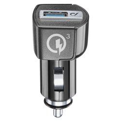Caricabatterie accendisigari USB Type-A CAR CHARGER 18W Qualcomm Black CBRHUUSBQCK