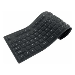 Tastiera computer Flessibile in Silicone Wired Black IDATA KB R109L