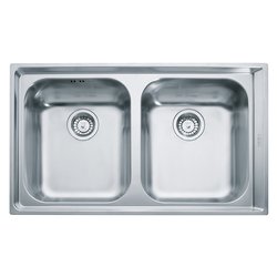 Lavello 2 vasche (86,4x51,4cm) Nex 220 NEPTUNE Inox Spazzolato 127 0059 656