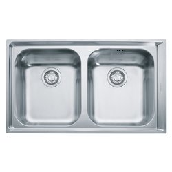 Lavello 2 vasche (86x51cm) Nex 620 NEPTUNE Inox Spazzolato 101 0040 733