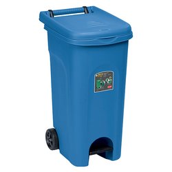 Bidone carellato (80L) con pedale URBAN ECO SYSTEM Blu 25602