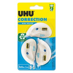 Set correttori a nastro 3 pz 5 mm x 6 mt Roller mini 35232