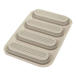 Stampo pane 4 Mini Baguette silicone (17x5,5x2cm) Grigio 21002130065