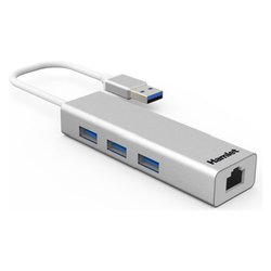 Adattatore di rete Gigabit (1000Base-TX) Type a + Hub 3 Porte Silver XHUB330LAN