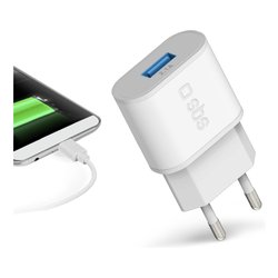 Caricabatterie USB Type-A WALL CHARGER 10W Fast White TETR1USB2AWFAST