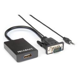 Adattatore video Vga a Hdmi con Audio Black XVAVGA HDMA