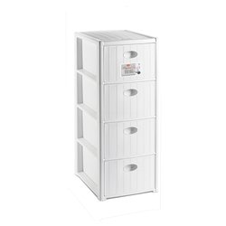 Cassettiera salvaspazio 4C Slim (30x40x80cm) ELEGANCE Bianco 30300