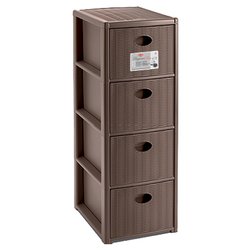 Cassettiera salvaspazio 4C Slim (30x40x80cm) ELEGANCE Tortora 30301