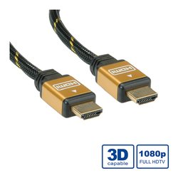 Cavo HDMI TOP High Speed con Ethernet Black e Gold 5m RO11 04 5505