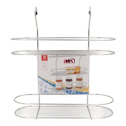 Mensola barra sottopensile (38x13x40cm) 2 ripiani porta barattoli ARTIK Cromo 280323