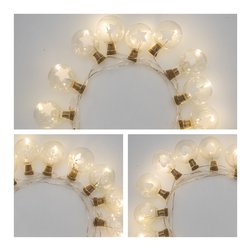 Filo (1,5+0,3mt) nr15luci Bianco caldo Sfere Led XMAS KING 49178