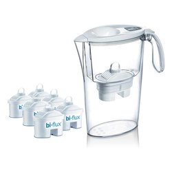 Caraffa filtrante STREAM Kit con 6 filtri Bi Flux Clear e White (2,3L) J996010