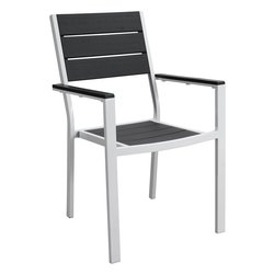 Sedia con braccioli CORTINA Bianco e Grigio YC 051