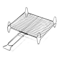Image of Griglia barbecue rete doppia con piedi acciaio (40x35cm) A13540 cod094
