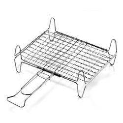 Image of Griglia barbecue rete doppia con piedi acciaio (37x27cm) A12737 cod094