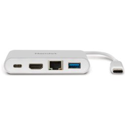 HUB 4 in 1 Portable Docking Station Silver e White HDKC PD100