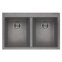 Lavello 2 vasche (79x50cm) QUADRA 350 Cemento Opaco LGQ35048
