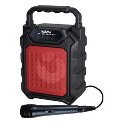 Image of Set karaoke Tws nero e rosso 12W HPS B44R Bluetooth USB, AUX, Card Reader cod094