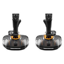 Image of Joystick simulatore volo T 16000M Fcs Space Sim Duo Flight Sticks nero e Orange 2960815 cod094