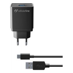 Caricabatterie USB Type-C, USB Type-A CHARGER 10W Black ACHKIT10WTYCK