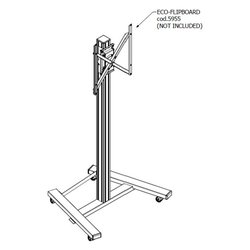 Carrello monitor 65" FLIP Eco Flipboard base con ruote White PM5960