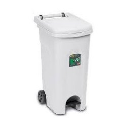 Bidone carellato (80L) con pedale URBAN ECO SYSTEM Bianco 25604