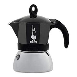 Caffettiera Alluminio 4 Tazze MOKA INDUCTION Cromo e Nero 0006934