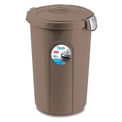 Bidone (46Lt) con coperchio a Clip TOM Tortora 70526