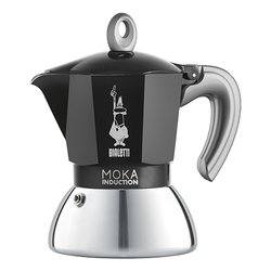Caffettiera Alluminio 2 Tazze MOKA INDUCTION Cromo e Nero 0006932