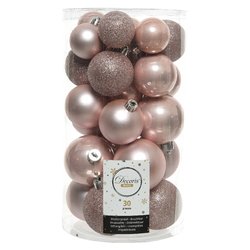 Palline albero Clindro Sfera Mix 30pz Blush pink 9022937