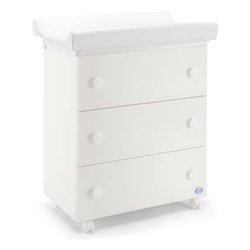Image of Bagnetto fasciatoio 3 cassetti (76x45x90cm) TRIS Bianco 053300N cod094