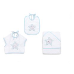 Set bavaglini 3 pz STAR Azzurro 15 5020 202