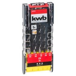 Set punte trapano fori passanti su legno e materiali teneri Astuccio 5 Pz 109135