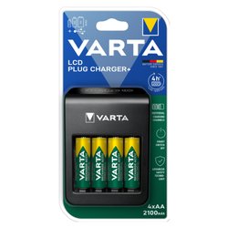 Caricabatterie LCD PLUG CHARGER+ Black 4xAA 057687101441