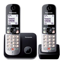 Cordless Duo Twin Dect Silver e Black KX TG6852JTB
