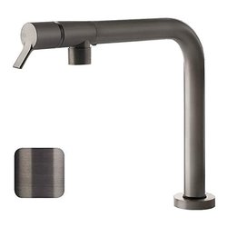 Miscelatore lavello canna abbattibile SU & GIÙ Black metal brushed 60071 707