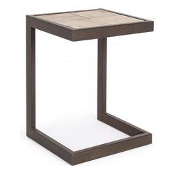 BLOCKS Sgabello Nero e Legno chiaro