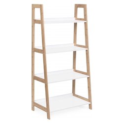 BROOKLYN Libreria Bianco e Legno naturale (60 x 130 h cm) Mobile KIT