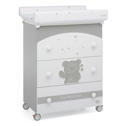 Image of Bagnetto fasciatoio 3 cassetti (69x47x89cm) MY LITTLE LOVE Bianco e Grigio 9900072712 cod094