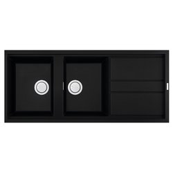 Lavello 2 vasche (116x51cm) BEST 500 Nero Opaco LKB50086