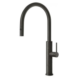Miscelatore lavello doccetta estraibile 316 KITCHEN MECCANICA Black metal brushed 60024 707