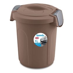 Bidoncino (8L) coperchio a clip SPEEDY Tortora 70314