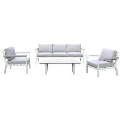 Set da esterno IMPERIA 5 posti Bianco