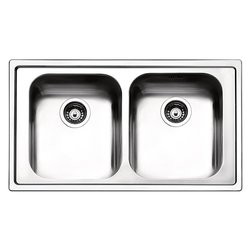 Lavello 2 vasche (86x50cm) LINEAR Inox Spazzolato LN862IBC