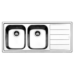 Lavello 2 vasche (116x50cm) LINEAR Inox Spazzolato LN1162IRBC