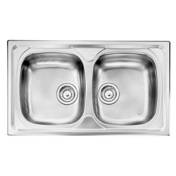 Lavello 2 vasche (79x50cm) NIHAL Inox Satinato 010842 X1 01 2016