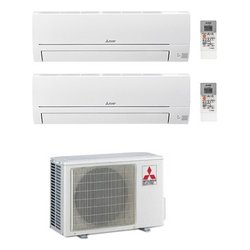 Condizionatore fisso dual 2,5 + 2,5 Kw SMART Msz Dw White MSZDW25VF, MSZDW25VF MXZ-2HA40VF