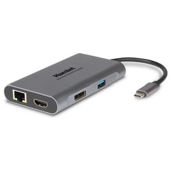 HUB 4 in 1 Docking Station Usb C Gray HDKC PD400D