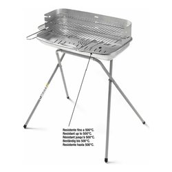 Image of Barbecue Carbonella 60 40 Professional con griglia Grigio e Alluminio 60400 ALUMINIZED cod094