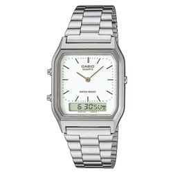Orologio VINTAGE Edgy Silver e White AQ 230A 7DMQYES